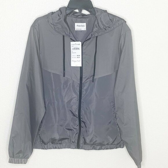Sovereign Code NWT $98 Men's Charcoal Gray Hooded Windbreaker Jacket - Picture 2 of 6